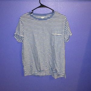 Blue and white striped boyfriend t-shirt